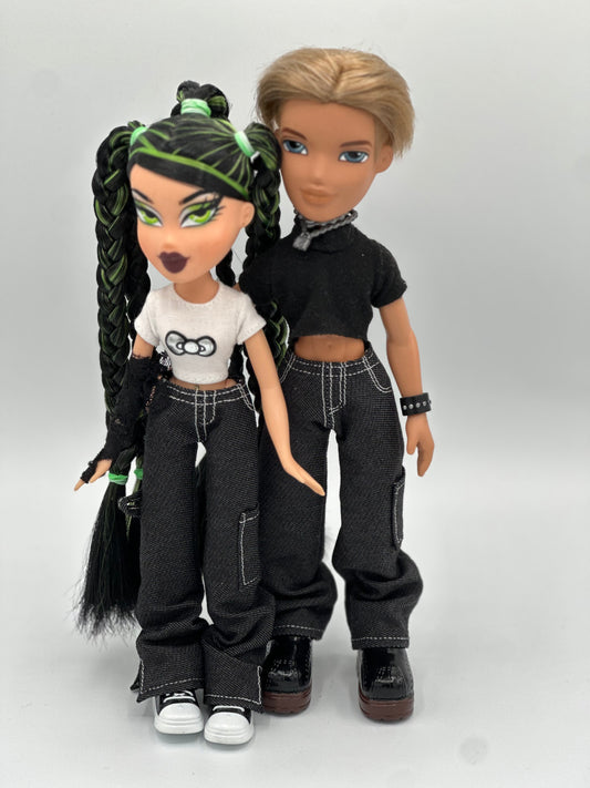 Loose fit black denim jeans