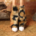 Cheetah faux fur leg warmers